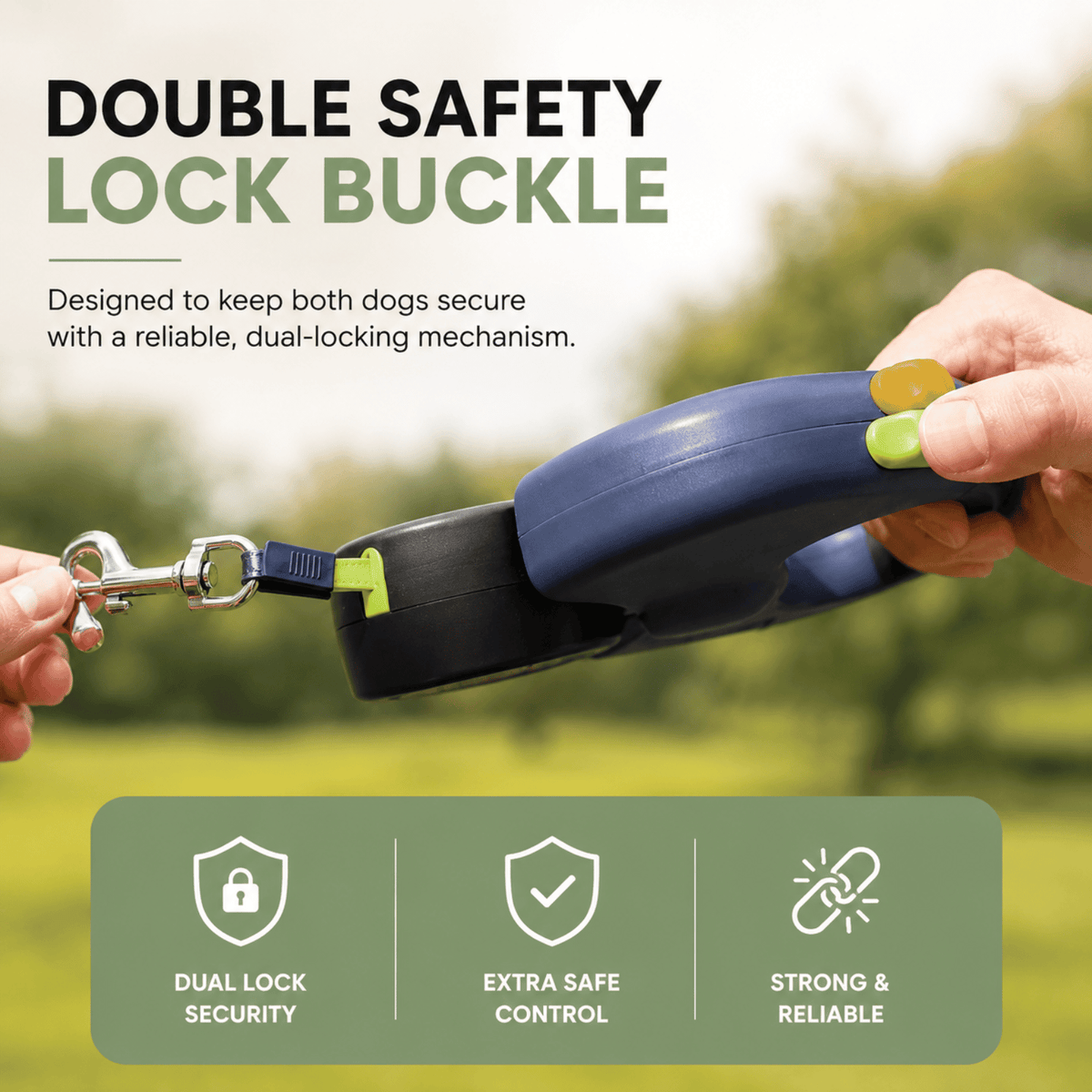 Retractable Double Dog Leash with LED – WalkFresh™