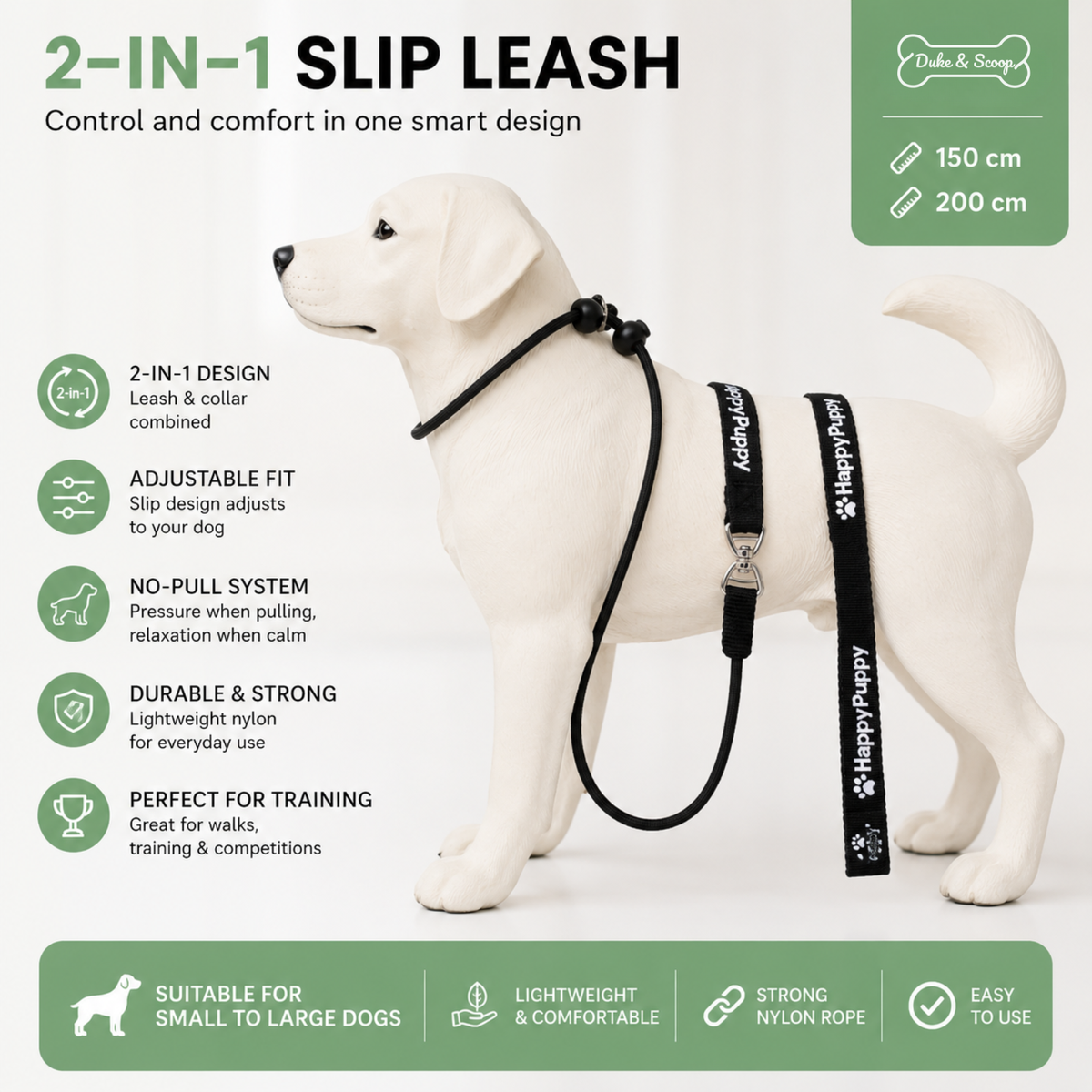 P-Shaped Slip Lead for Dogs – LeadAdventure™