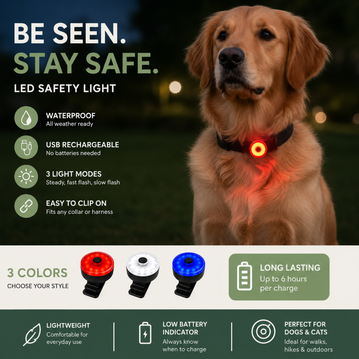 LED Pet Collar Hanger for Dogs & Cats – TrailTrail™