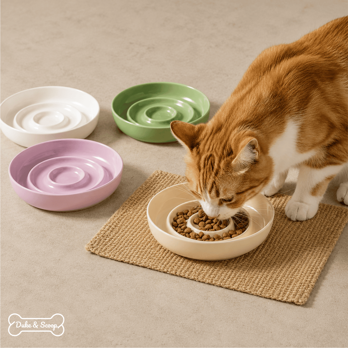 Slow-Feeding Ceramic Pet Bowl for Dogs & Cats – FeedPort™