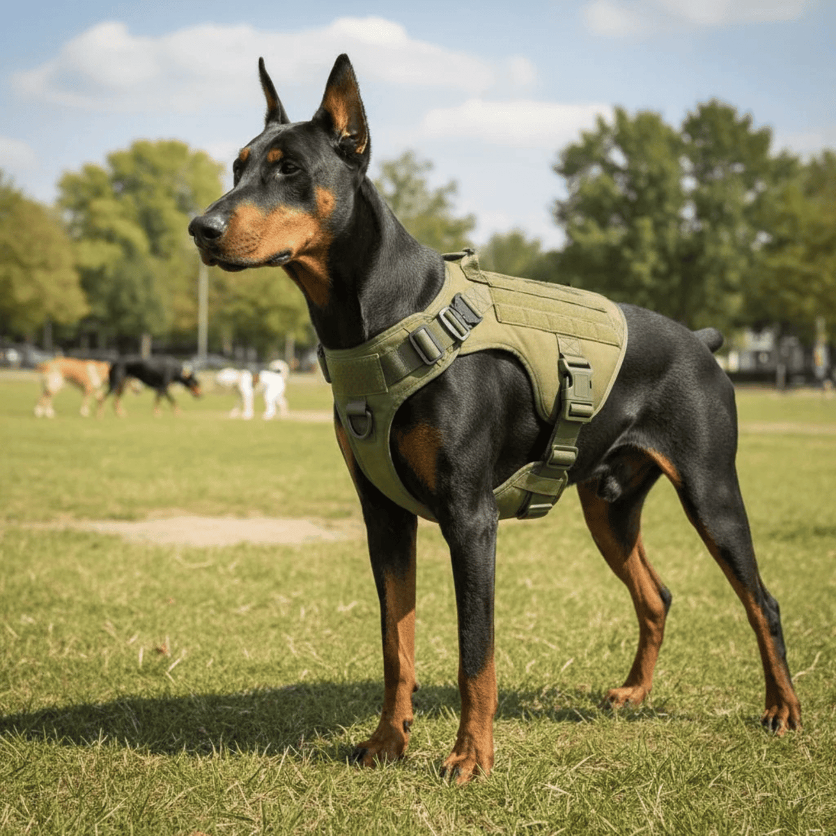 Tactical Adjustable Dog Harness with Handle – SecureSphere™