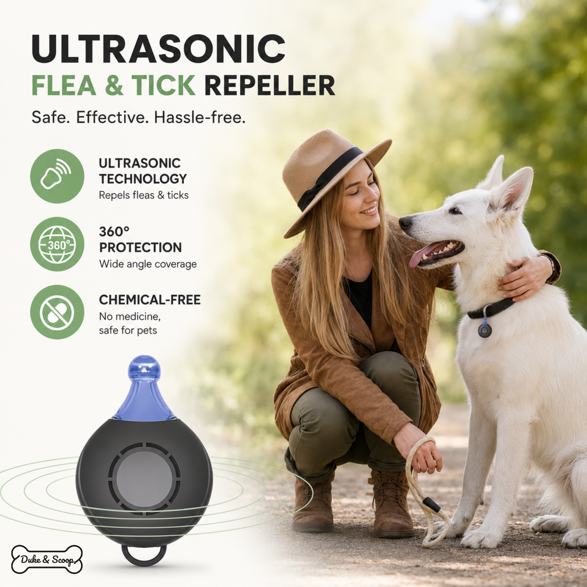 Ultrasonic Flea & Tick Repellent Device – PurePlus™