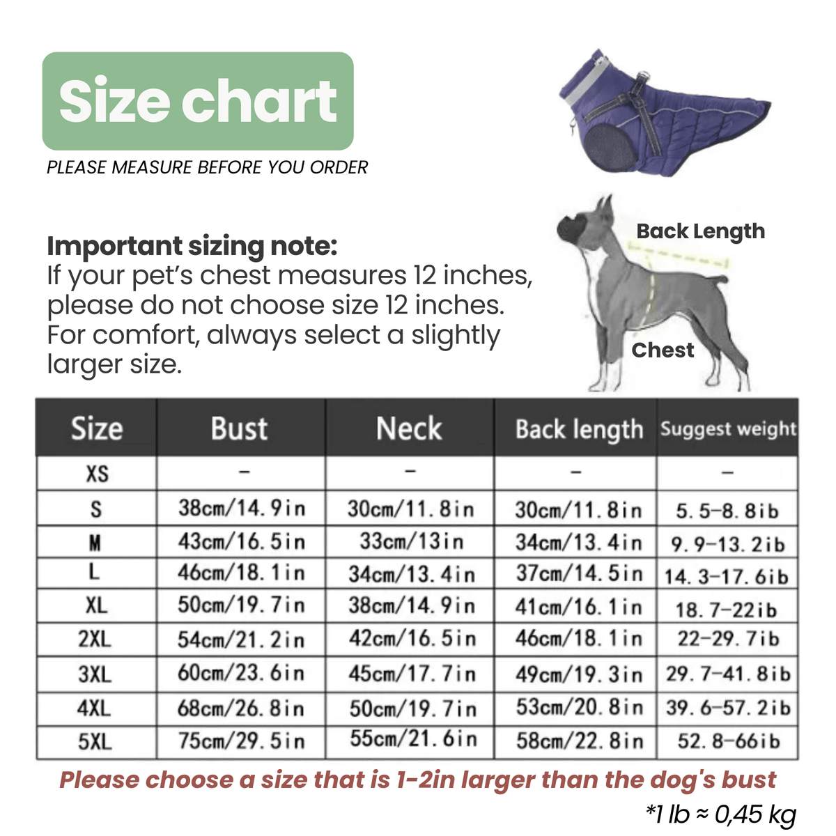 Warm Dog Coat for Large Breeds – SnugWorks™