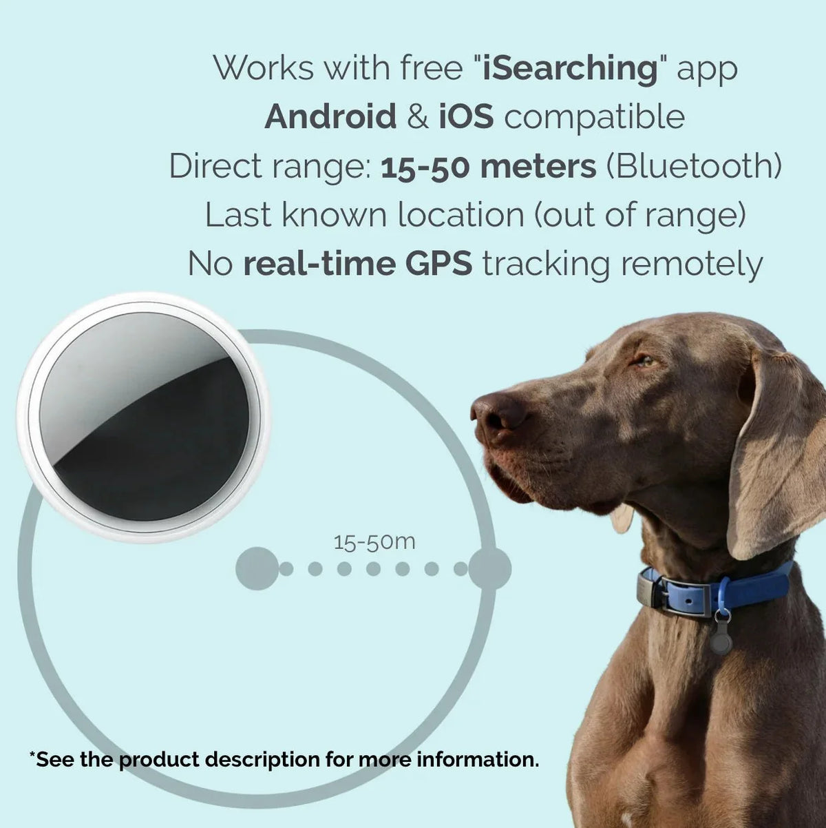 Bluetooth Pet Tracker with Reflective Collar – MapSense™
