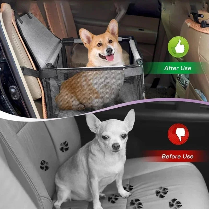 Foldable Pet Car Seat for Dogs & Cats – TravelWorks™