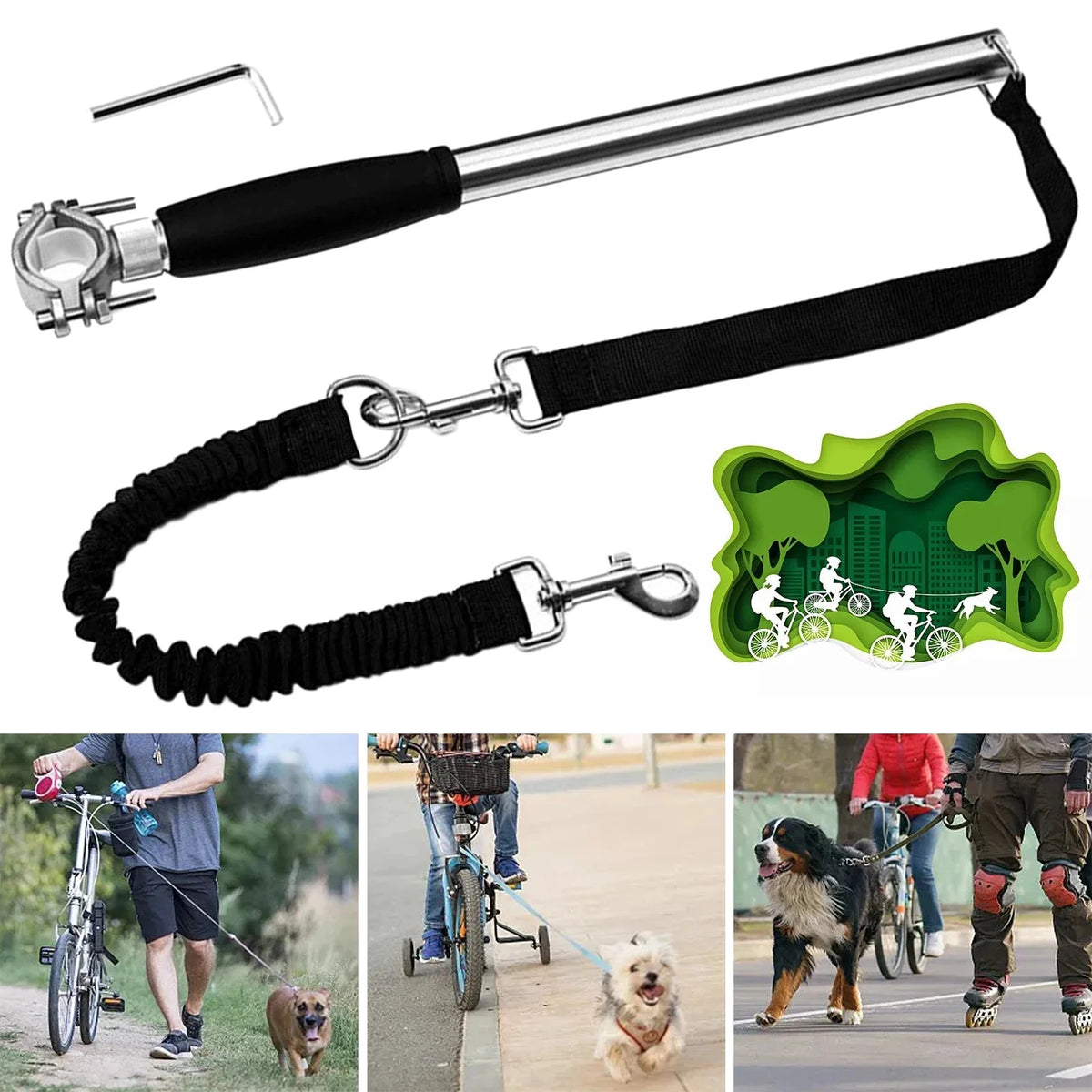 Hands-Free Bike Dog Leash – PawEase™