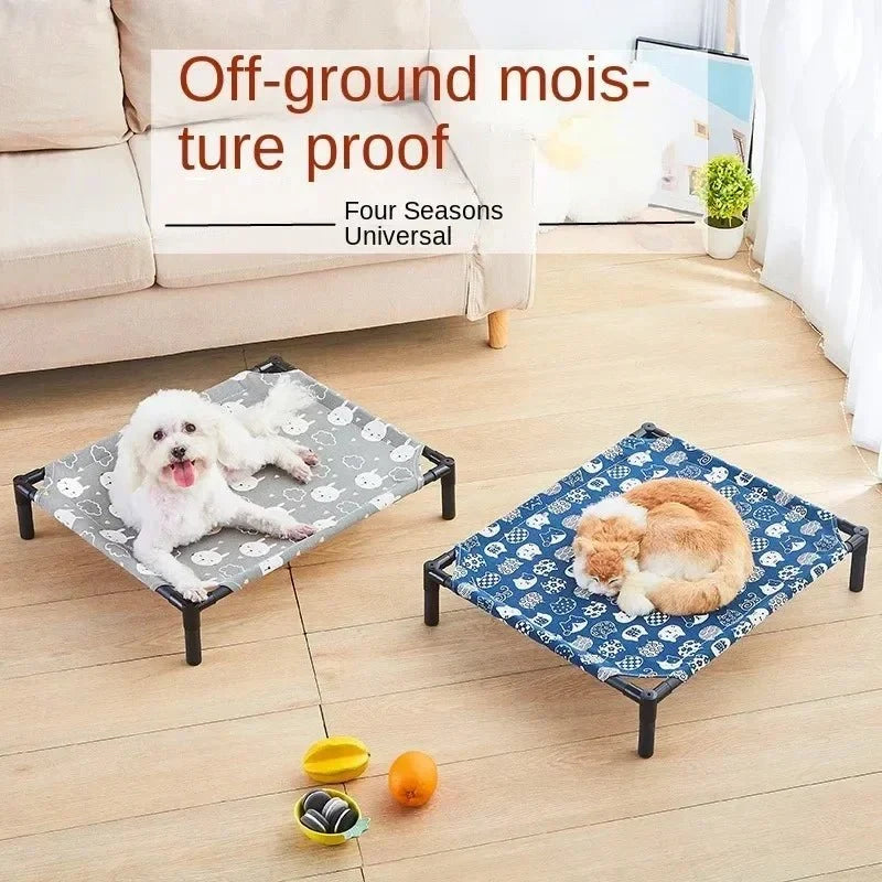 Raised Portable Pet Bed for Dogs & Cats – SoftView™
