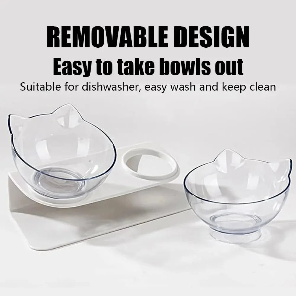 Raised Double Cat Food Bowl – FeastSelect™
