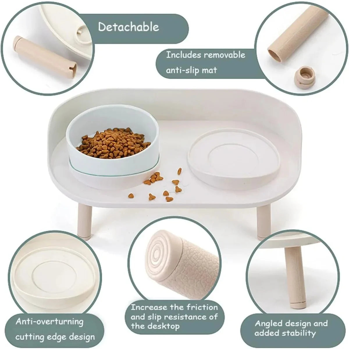 Raised Pet Food Bowl for Dogs & Cats – FeedLink™