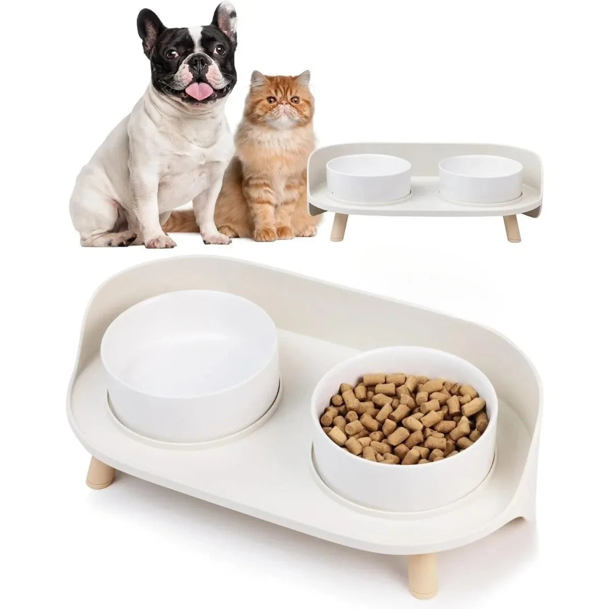 Raised Pet Food Bowl for Dogs & Cats – FeedLink™