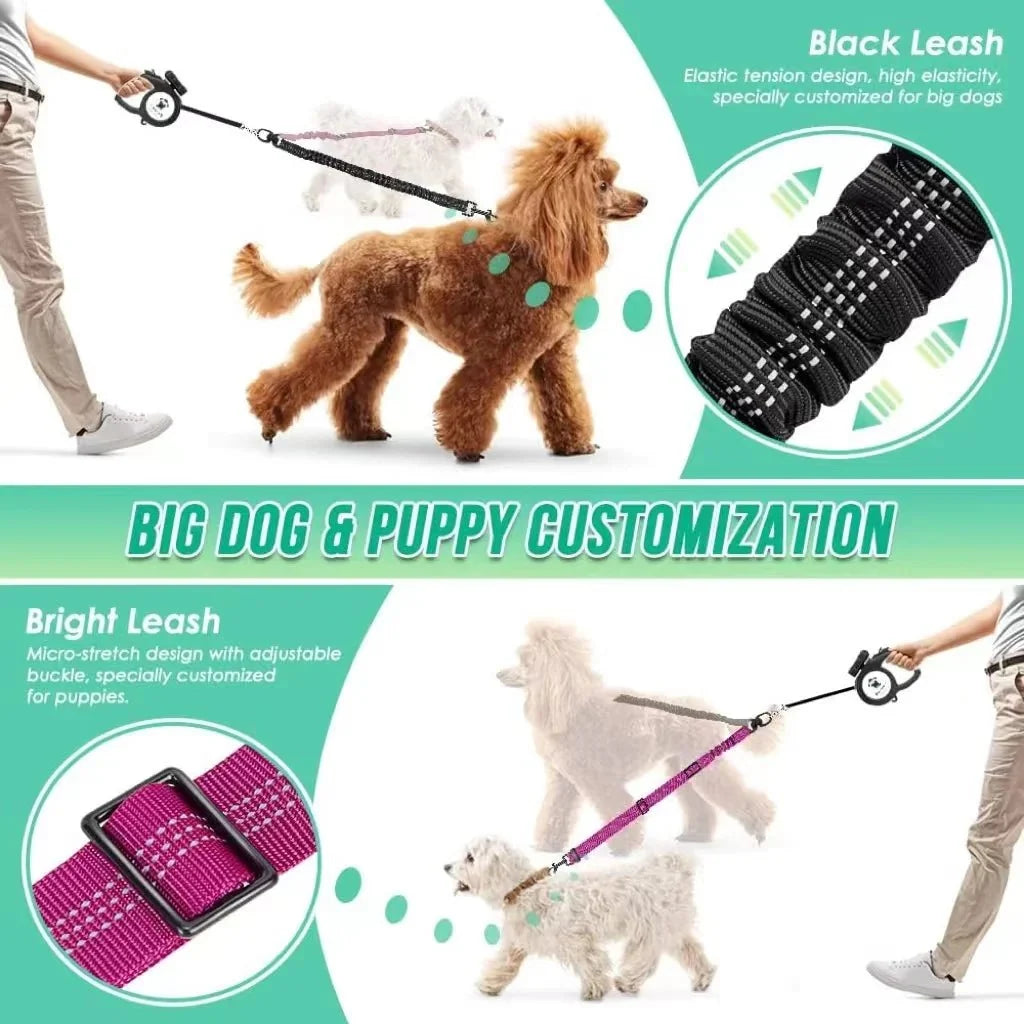 Adjustable Double Dog Leash – StrideSense™