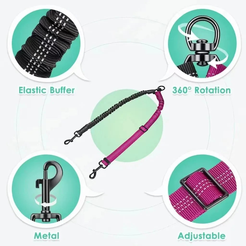 Adjustable Double Dog Leash – StrideSense™