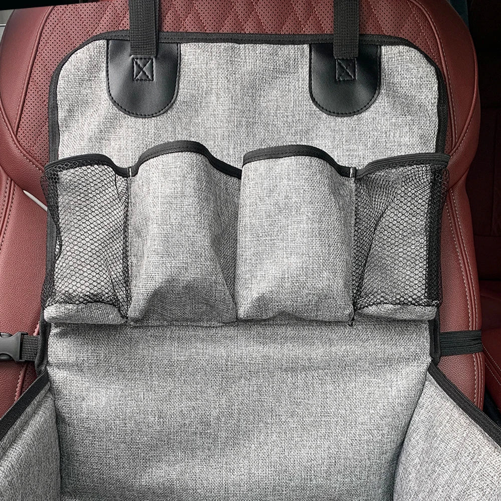 Elevated Dog Car Bed with Storage Pockets – TravelEssentials™