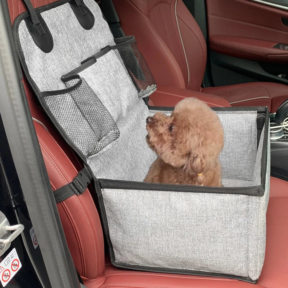 Elevated Dog Car Bed with Storage Pockets – TravelEssentials™