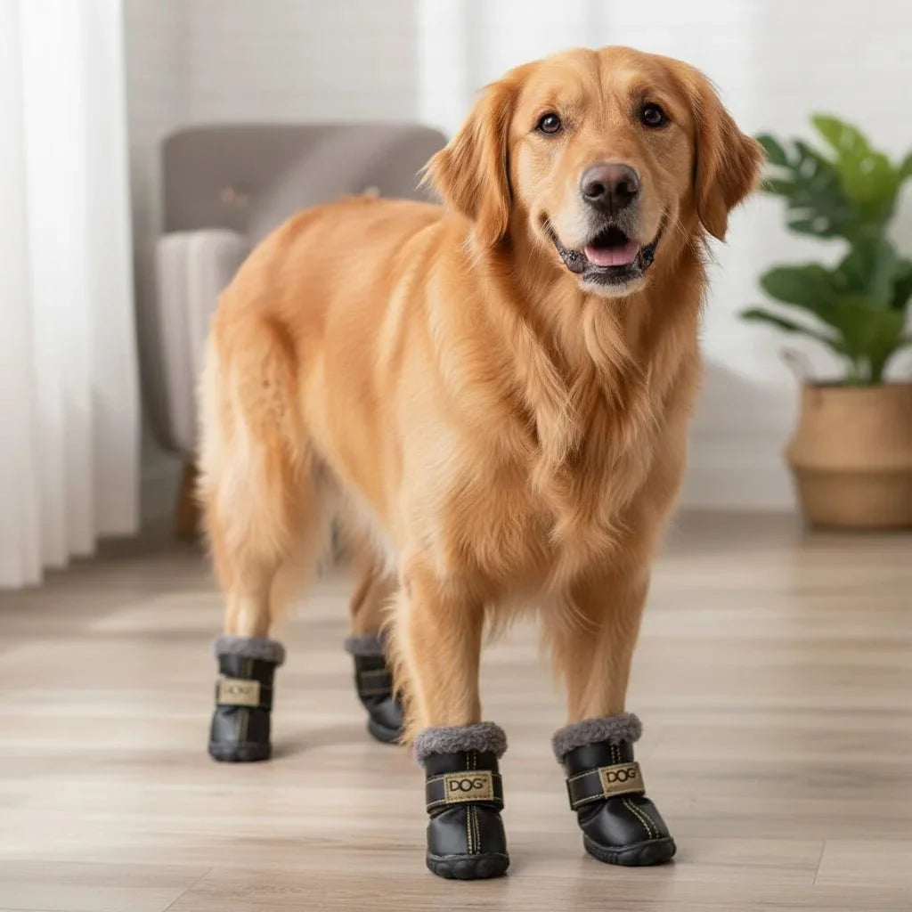 Warm Waterproof Dog Boots with Fleece – ShieldBalance™