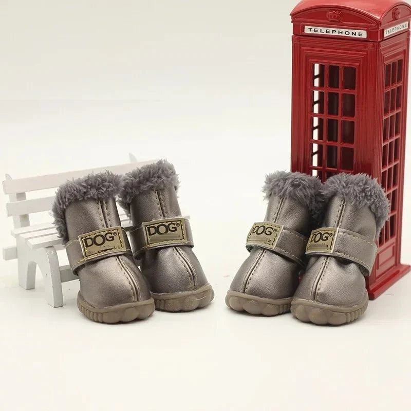 Warm Waterproof Dog Boots with Fleece – ShieldBalance™