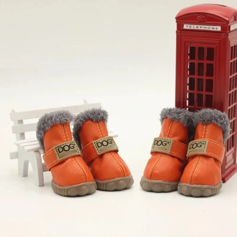 Warm Waterproof Dog Boots with Fleece – ShieldBalance™