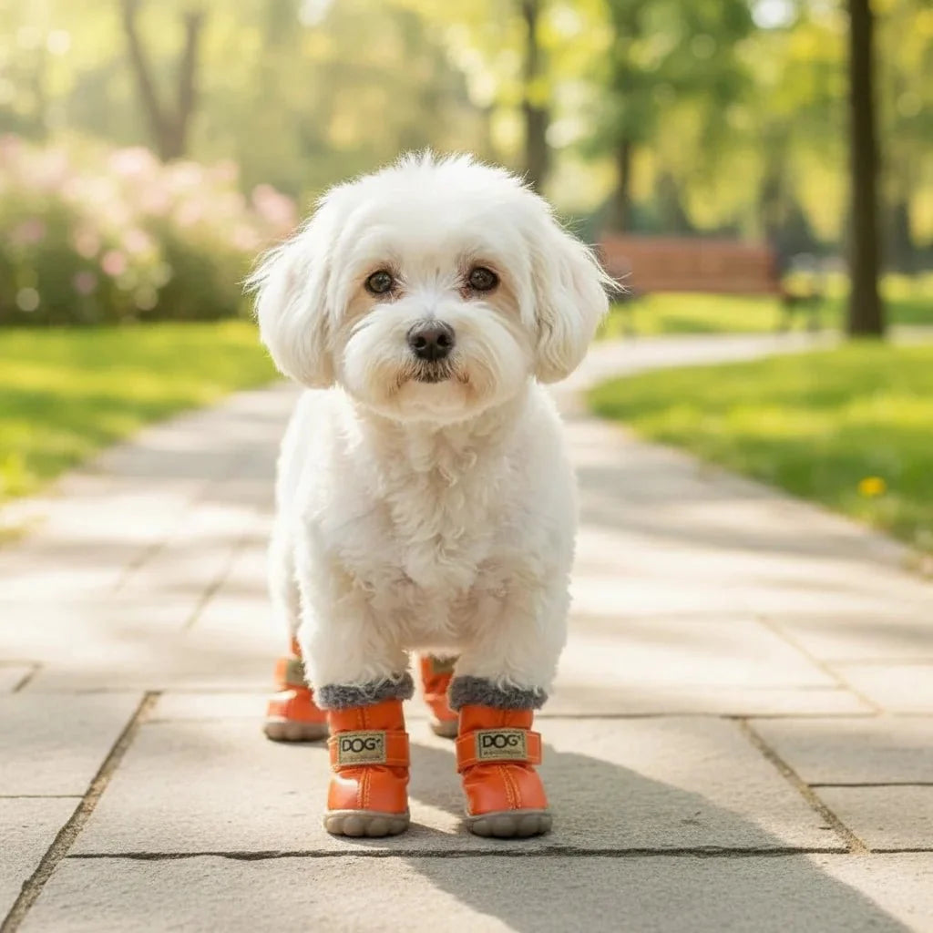 Warm Waterproof Dog Boots with Fleece – ShieldBalance™