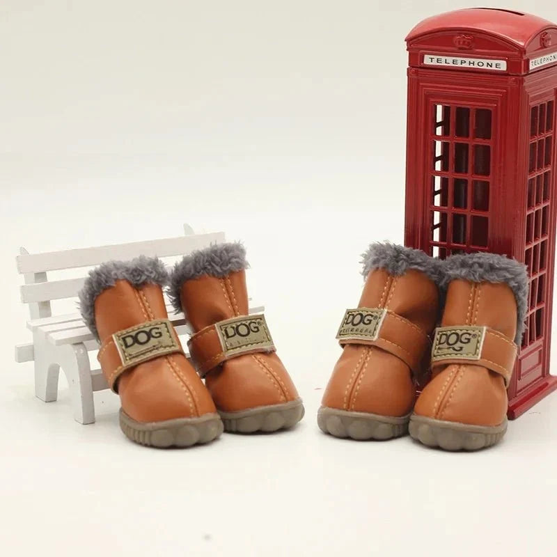 Warm Waterproof Dog Boots with Fleece – ShieldBalance™