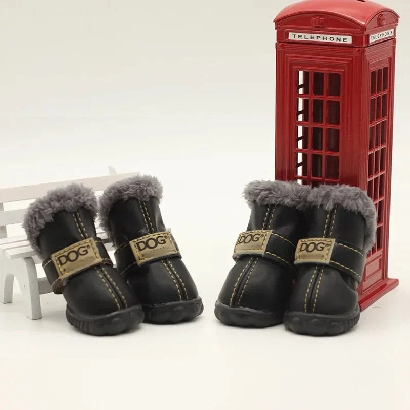 Warm Waterproof Dog Boots with Fleece – ShieldBalance™