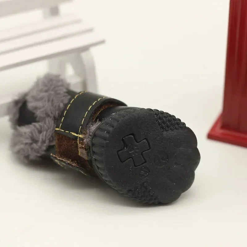 Warm Waterproof Dog Boots with Fleece – ShieldBalance™
