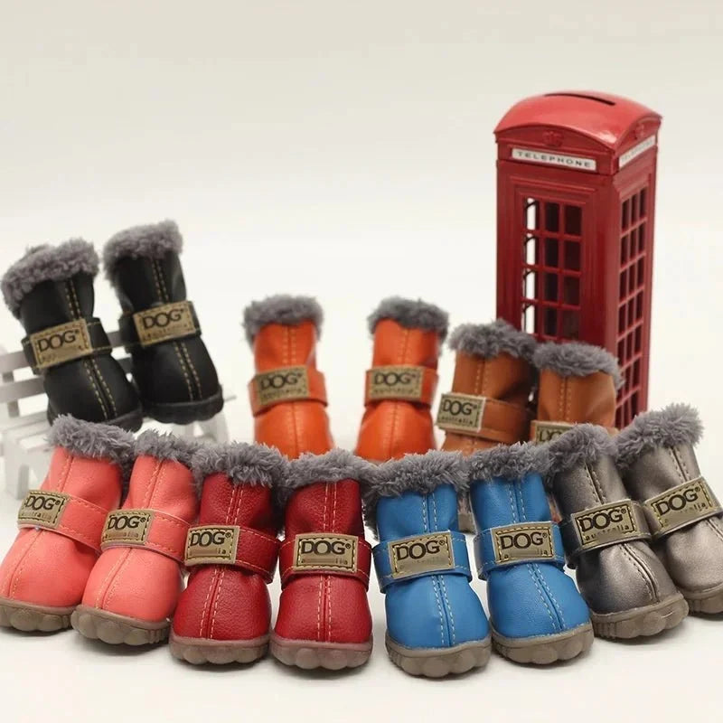 Warm Waterproof Dog Boots with Fleece – ShieldBalance™