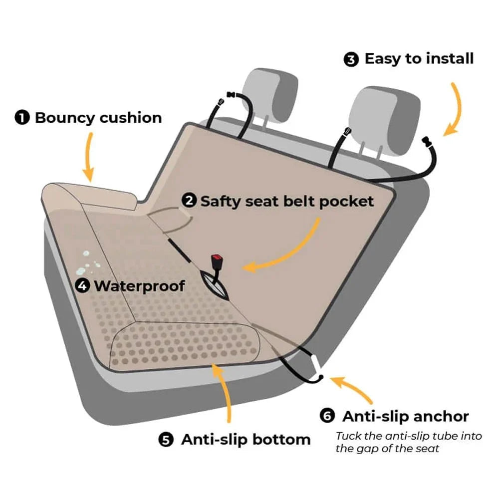 Waterproof Dog Car Seat Cover – RideEase™