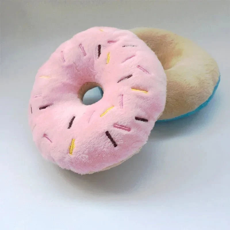 Squeaky Donut Plush Dog Toy – TugWave™
