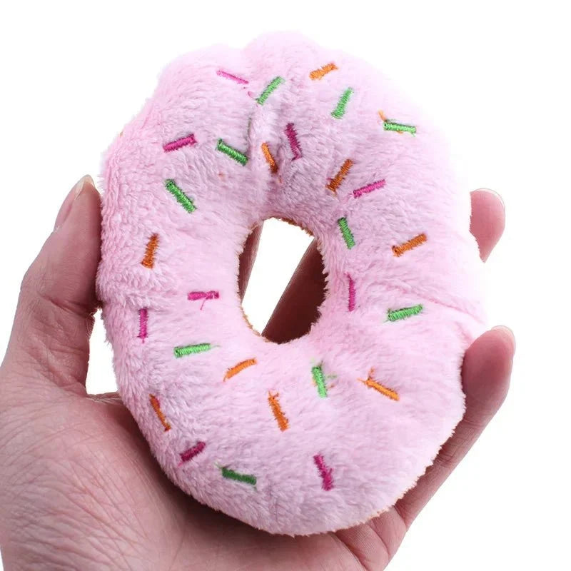 Squeaky Donut Plush Dog Toy – TugWave™