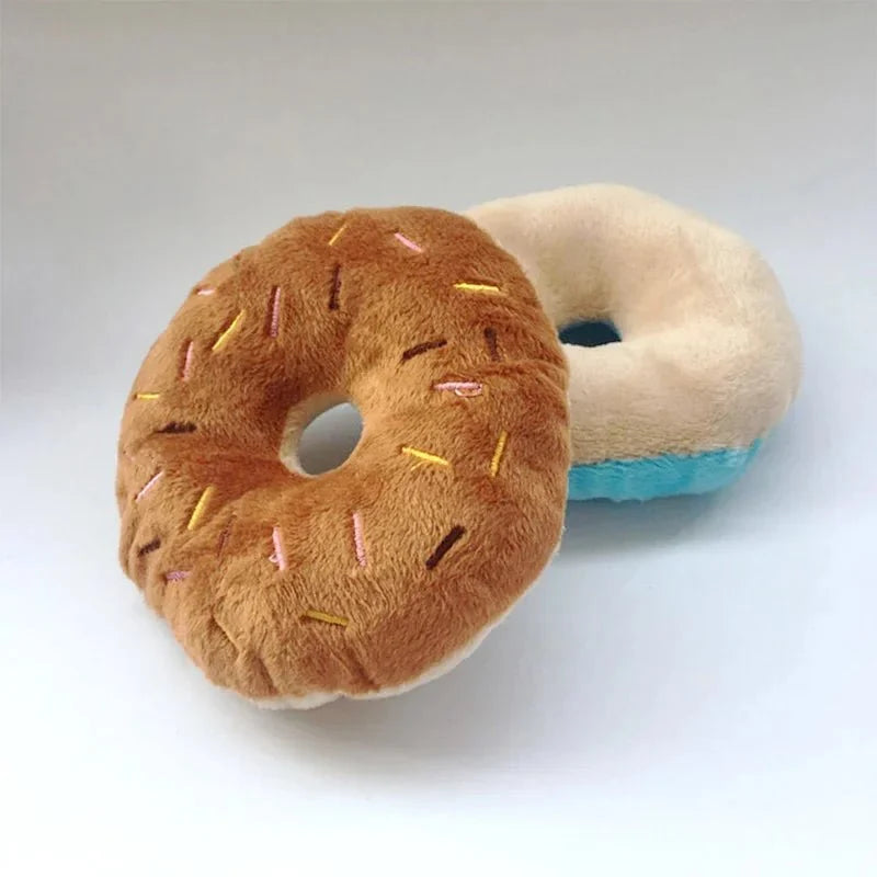 Squeaky Donut Plush Dog Toy – TugWave™