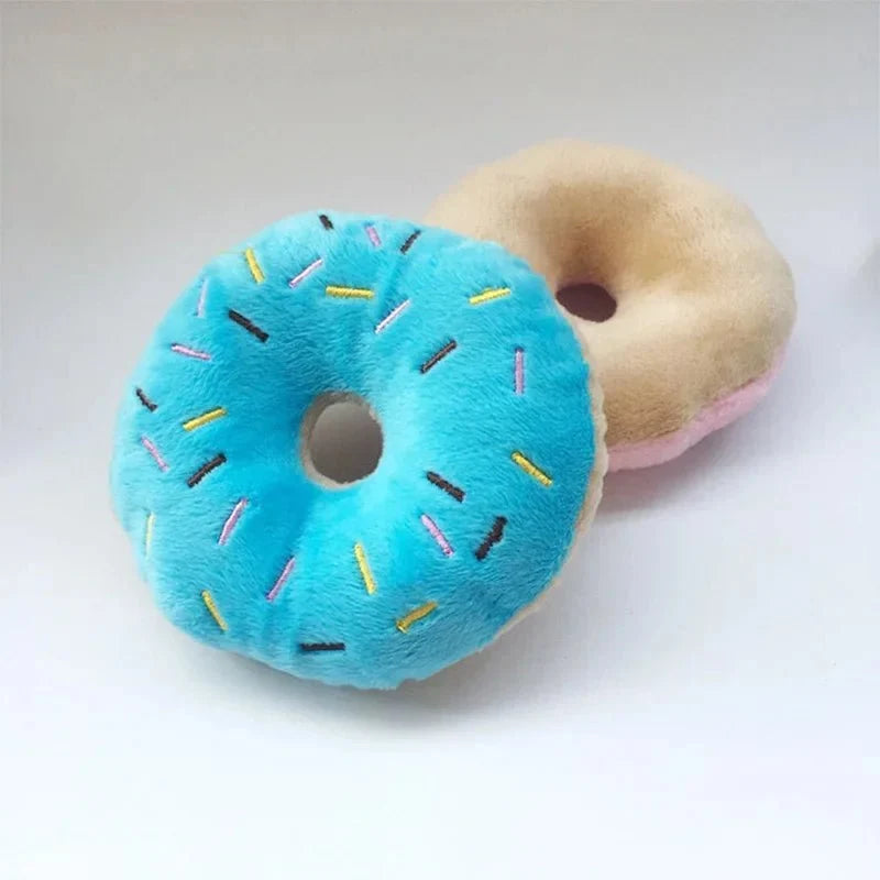 Squeaky Donut Plush Dog Toy – TugWave™