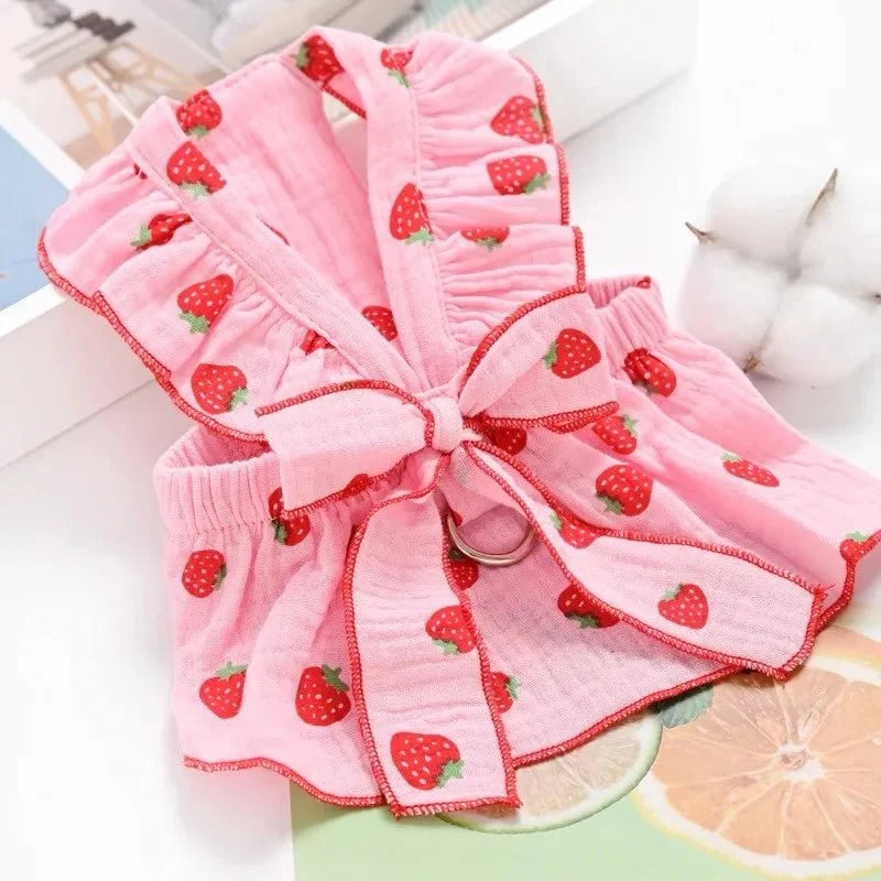 Strawberry Print Summer Dress for Dogs & Cats – EverydayTrail™